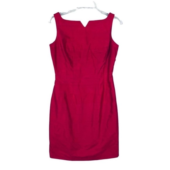 1980's Tadashi Shoji Vintage Cocktail Dress 100% Silk Fuchsia Pink - Picture 1 of 12